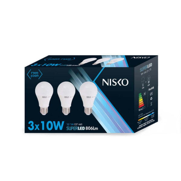 שלישיית נורות ליבון LED 10W