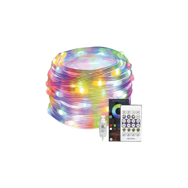 פס לד FIESTA באורך 5 מטר, IP68 RGB חיבור USB ושלט