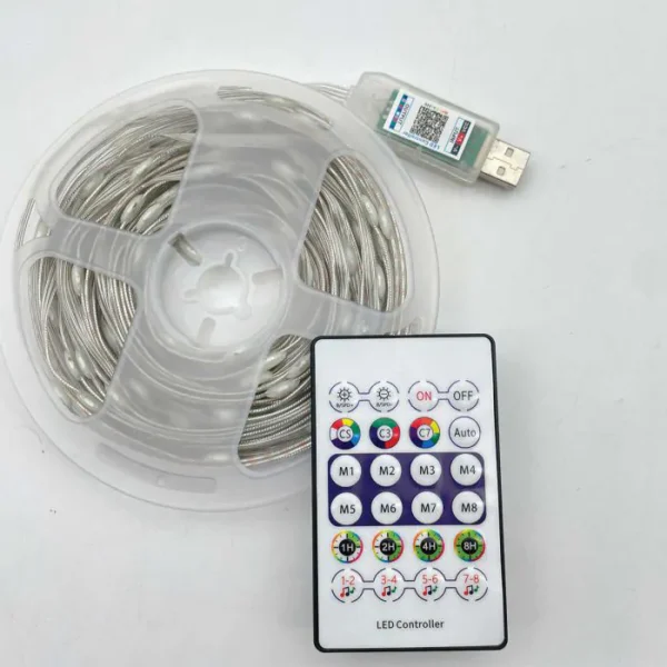 ⁦פס לד FIESTA באורך 5 מטר, IP68 RGB חיבור USB ושלט⁩ – תמונה ⁦2⁩